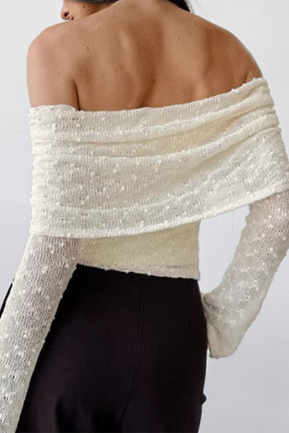 Sexy Jacquard Off Shoulder Tops