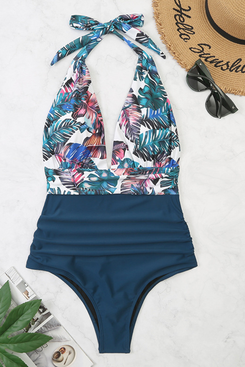 Fashion Vacation Print Patchwork Swimwears(8 Colors)