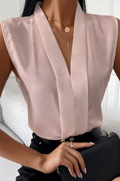 Sexy Solid Solid Color V Neck Blouses(4 Colors)