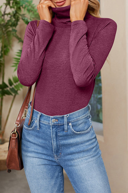 Daily Simplicity Solid Turtleneck Tops