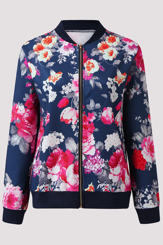 Casual Floral Patchwork O Neck Outerwear(8 Colors)